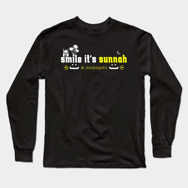 smile its sunnah - islamic quotes 5 Long Sleeve T-Shirt by Creative Islamic Quotes